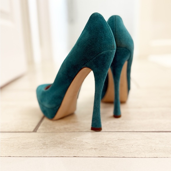 Miu Miu - Suede Heels/Pumps in Teal - size 38.5 - Very Good Condition - Picture 5 of 10